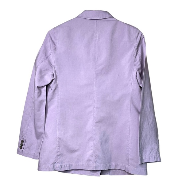 UNIQLO Rayon Linen Blend Lavender Double Breasted Unlined Blazer US Sz S - Picture 4 of 10